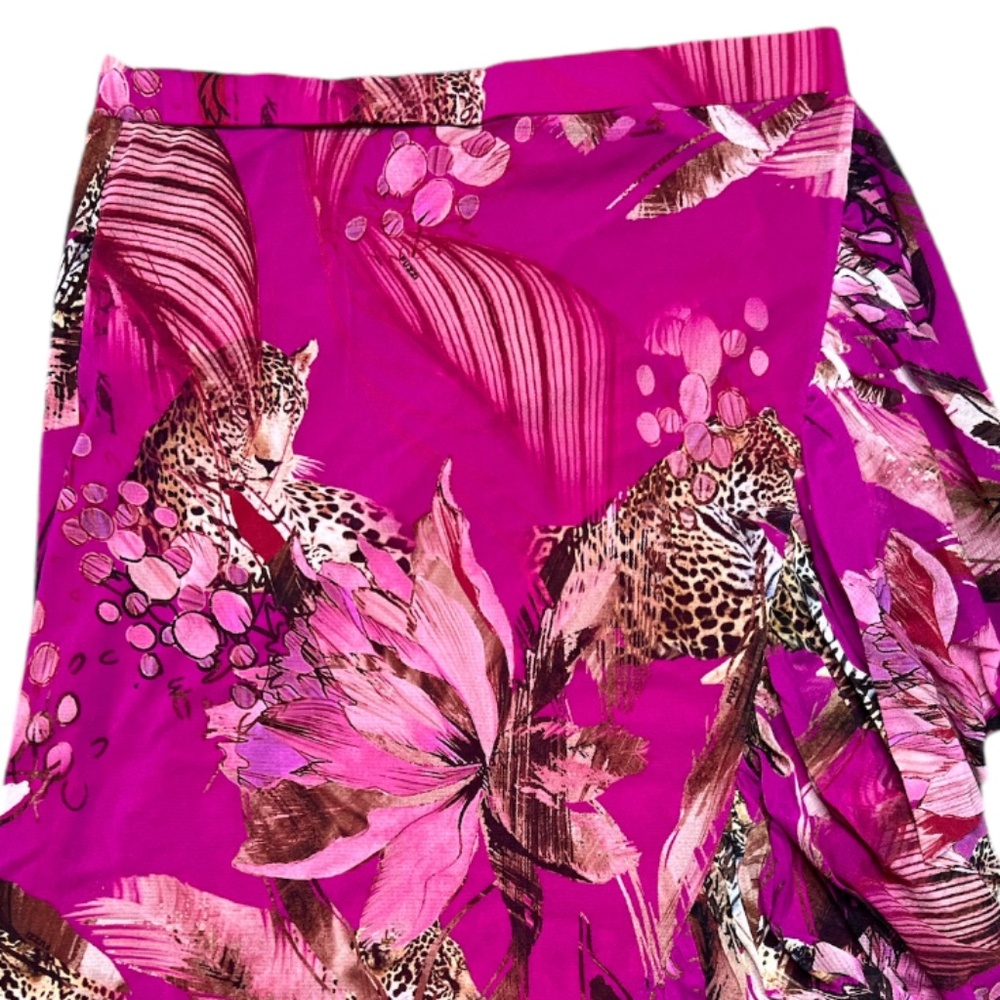 Fuzzi leopard & floral print azalea skirt size L - Picture 3 of 6